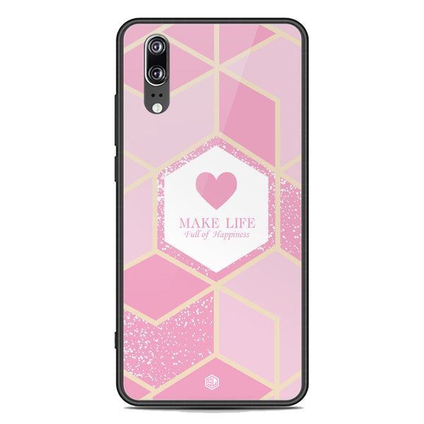 Happiness Series Soft Phone Case - Premium Glass Case - Design 3 - Huawei P20