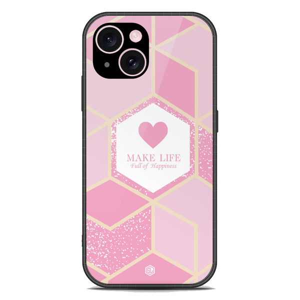 Happiness Series Soft Phone Case - Premium Glass Case - Design 3 - iPhone 15