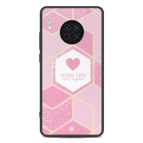 Happiness Series Soft Phone Case - Premium Glass Case - Design 3 - Huawei Mate 30