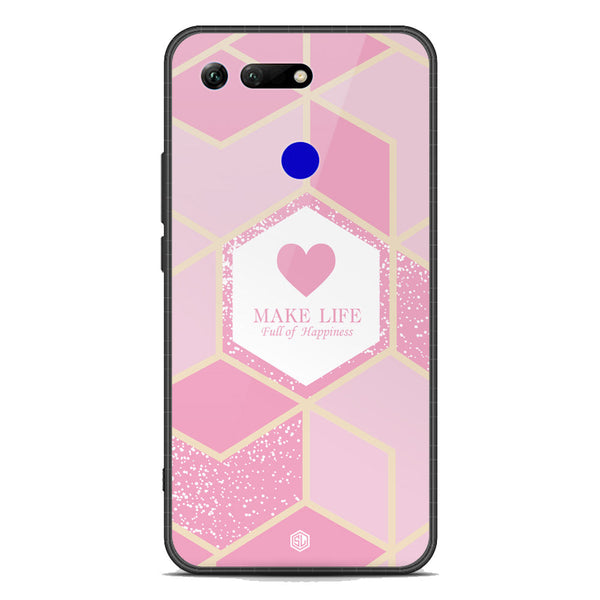 Happiness Series Soft Phone Case - Premium Glass Case - Design 3 - Huawei Honor View 20