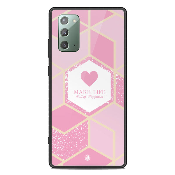 Happiness Series Soft Phone Case - Premium Glass Case - Design 3 - Samsung Galaxy Note 20