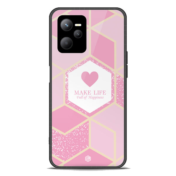 Happiness Series Soft Phone Case - Premium Glass Case - Design 3 - Realme Narzo 50A Prime