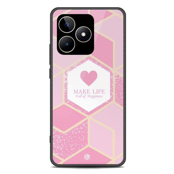 Happiness Series Soft Phone Case - Premium Glass Case - Design 3 - Realme C53