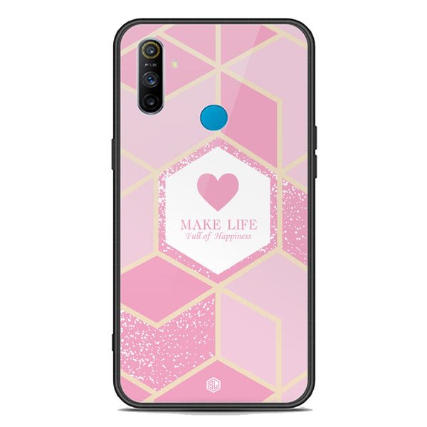 Happiness Series Soft Phone Case - Premium Glass Case - Design 3 - Realme C3