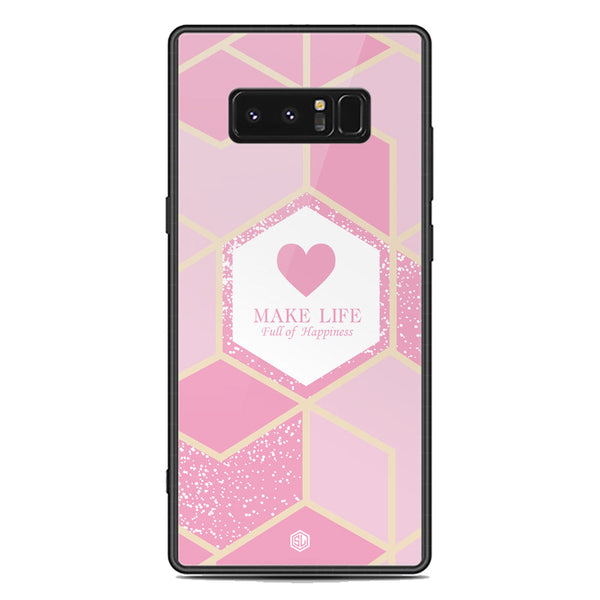 Happiness Series Soft Phone Case - Premium Glass Case - Design 3 - Samsung Galaxy Note 8