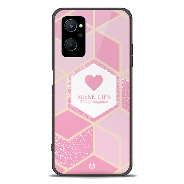 Happiness Series Soft Phone Case - Premium Glass Case - Design 3 - Realme 9i