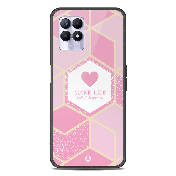 Happiness Series Soft Phone Case - Premium Glass Case - Design 3 - Realme 8i