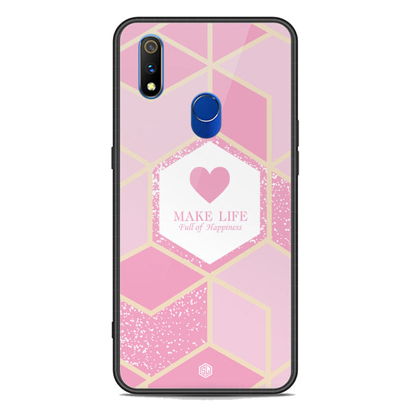 Happiness Series Soft Phone Case - Premium Glass Case - Design 3 - Realme 3 Pro