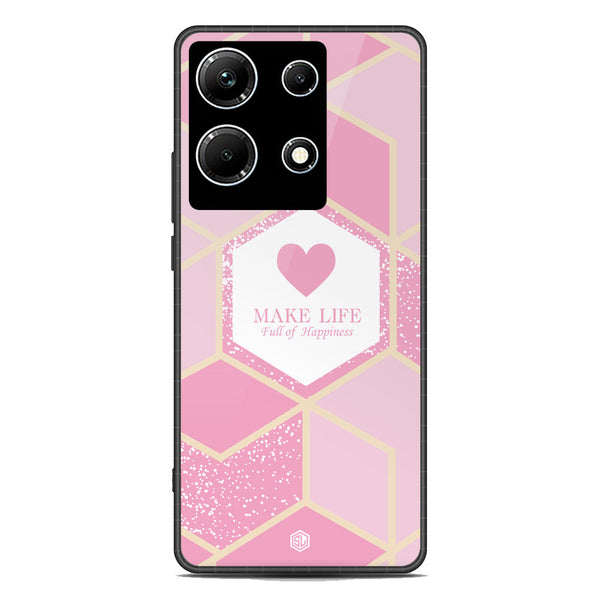Happiness Series Soft Phone Case - Premium Glass Case - Design 3 - Infinix Note 30
