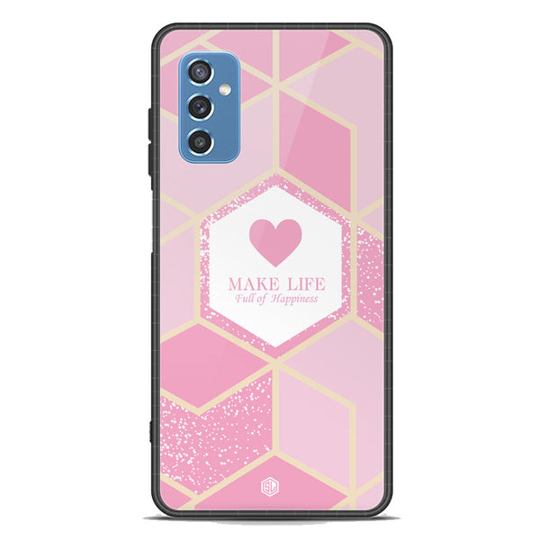 Happiness Series Soft Phone Case - Premium Glass Case - Design 3 - Samsung Galaxy M52 5G