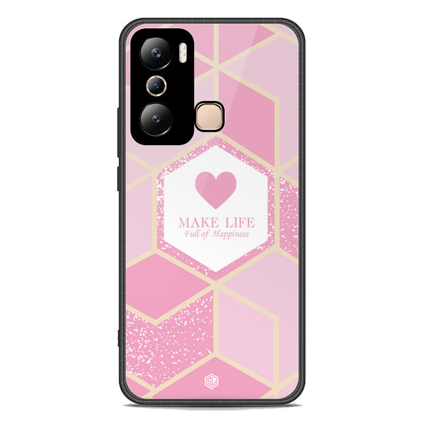 Happiness Series Soft Phone Case - Premium Glass Case - Design 3 - Infinix Hot 20i