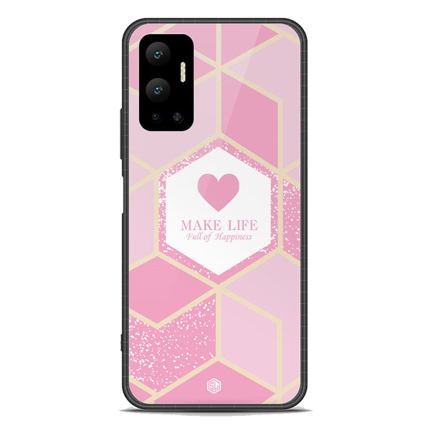 Happiness Series Soft Phone Case - Premium Glass Case - Design 3 - Infinix Hot 12