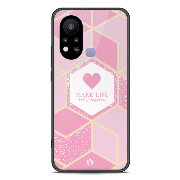 Happiness Series Soft Phone Case - Premium Glass Case - Design 3 - Infinix Hot 11s