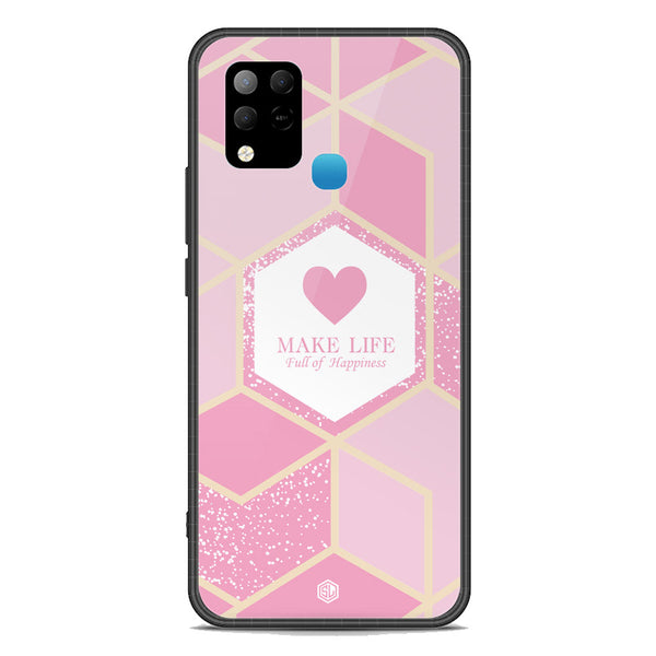 Happiness Series Soft Phone Case - Premium Glass Case - Design 3 - Infinix Hot 10S
