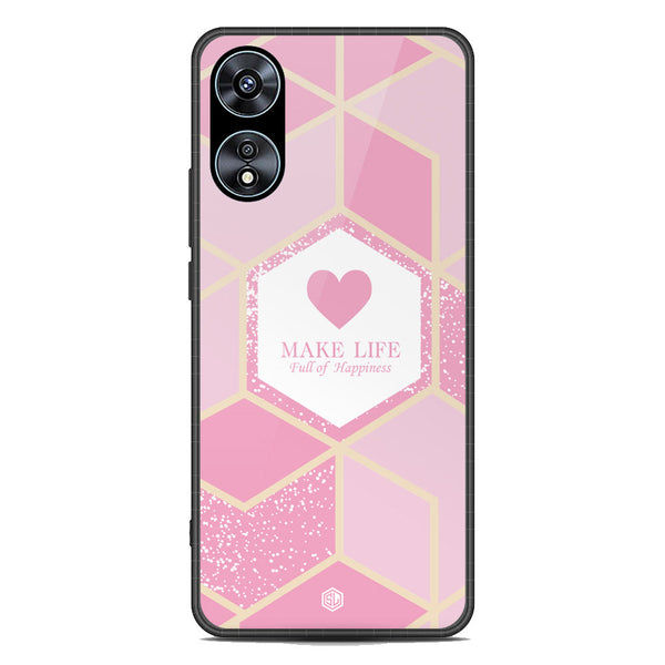 Happiness Series Soft Phone Case - Premium Glass Case - Design 3 - Oppo A78 4G