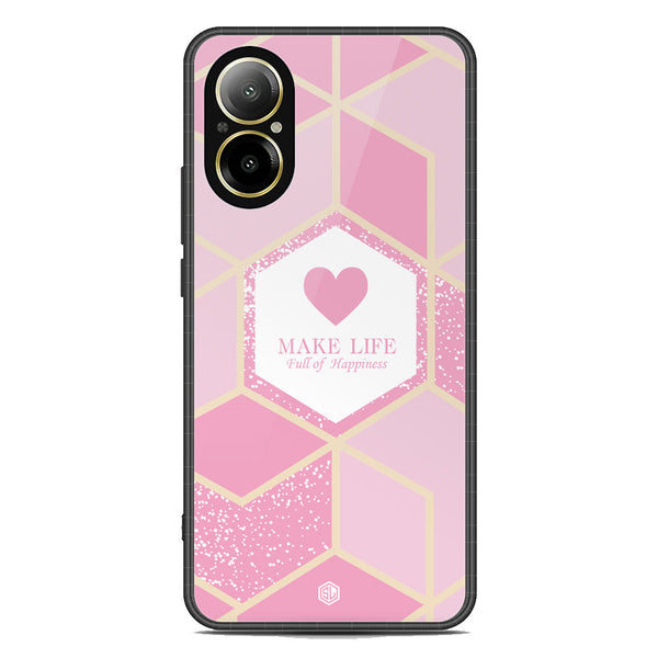 Happiness Series Soft Phone Case - Premium Glass Case - Design 3 - Realme C67 4G