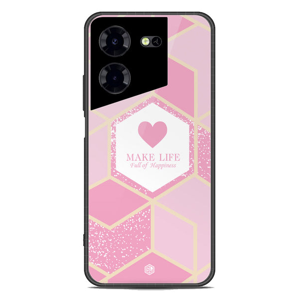 Happiness Series Soft Phone Case - Premium Glass Case - Design 3 - Tecno Pova 5 Pro