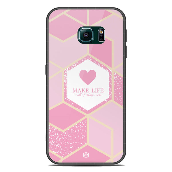 Happiness Series Soft Phone Case - Acrylic Case - Design 3 - - Samsung Galaxy S6 Edge Plus