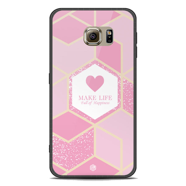 Happiness Series Soft Phone Case - Acrylic Case - Design 3 - - Samsung Galaxy S6