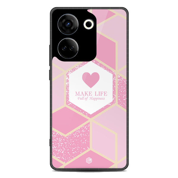 Happiness Series Soft Phone Case - Metal Case - Design 3 - Tecno Camon 20 Pro