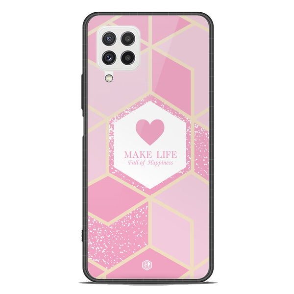 Happiness Series Soft Phone Case - Premium Glass Case - Design 3 - Samsung Galaxy M22