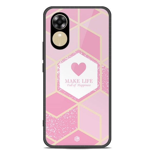 Happiness Series Soft Phone Case - Premium Glass Case - Design 3 - Oppo A17k