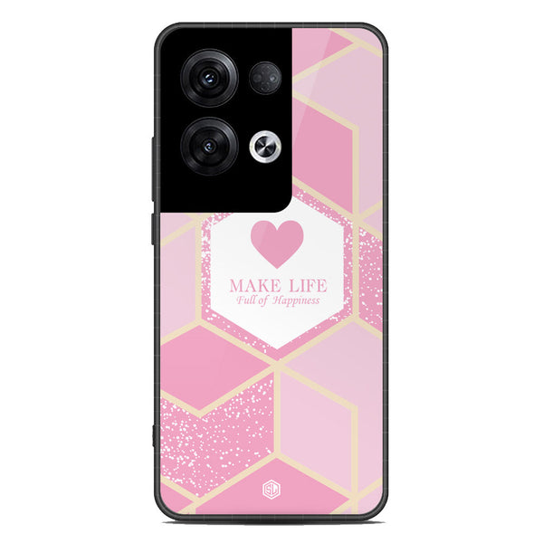 Happiness Series Soft Phone Case - Premium Glass Case - Design 3 - Oppo Reno 8 Pro