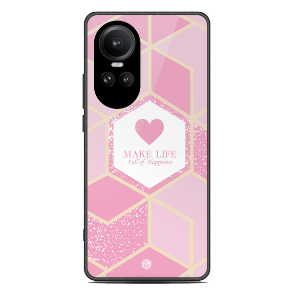 Happiness Series Soft Phone Case - Premium Glass Case - Design 3 - Oppo Reno 10 Pro