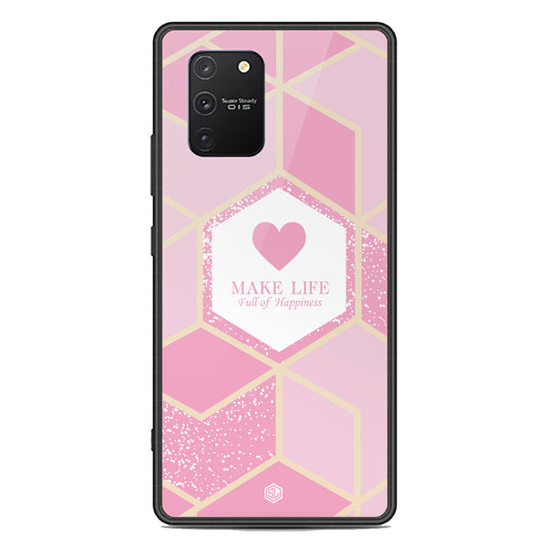 Happiness Series Soft Phone Case - Premium Glass Case - Design 3 - Samsung Galaxy A91