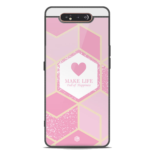 Happiness Series Soft Phone Case - Premium Glass Case - Design 3 - Samsung Galaxy A80