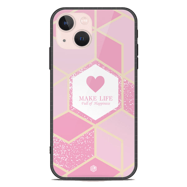 Happiness Series Soft Phone Case - Premium Glass Case - Design 3 - iPhone 14 Plus