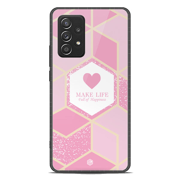 Happiness Series Soft Phone Case - Premium Glass Case - Design 3 - Samsung Galaxy A52