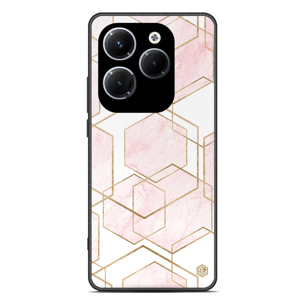 Stylish Marble Series Soft Phone Case - Premium Glass Case - Design 3 - Infinix Hot 40 Pro