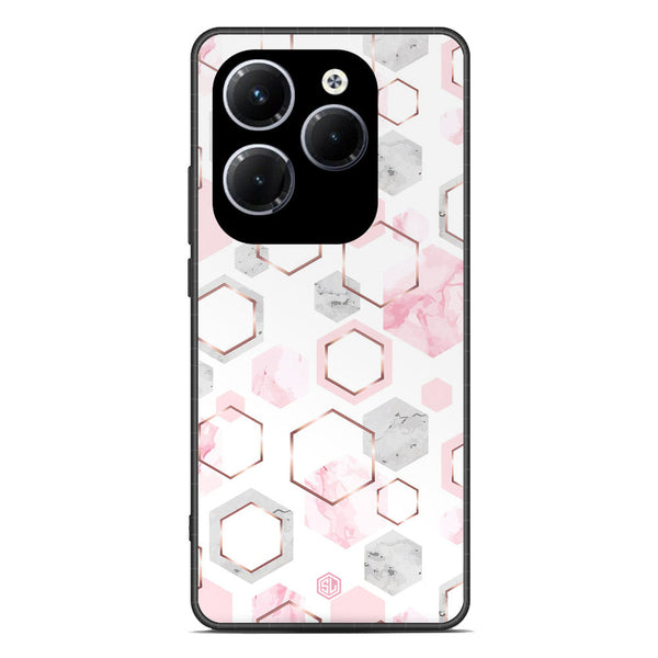 Stylish Marble Series Soft Phone Case - Premium Glass Case - Design 4 - Infinix Hot 40 Pro