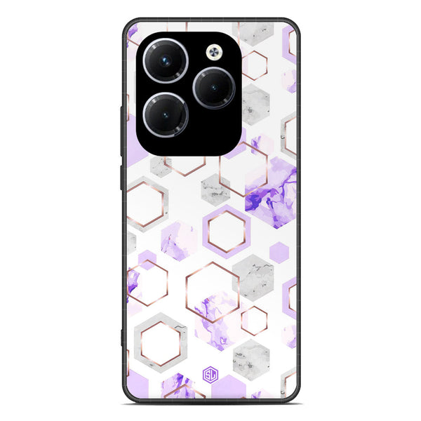 Stylish Marble Series Soft Phone Case - Premium Glass Case - Design 5 - Infinix Hot 40 Pro