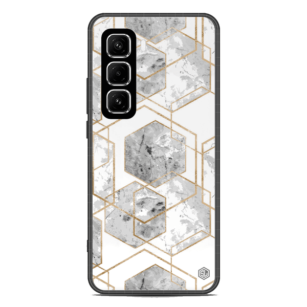 Stylish Marble Series Soft Phone Case - Metal Case - Design 2 - Infinix Hot 50 Pro Plus