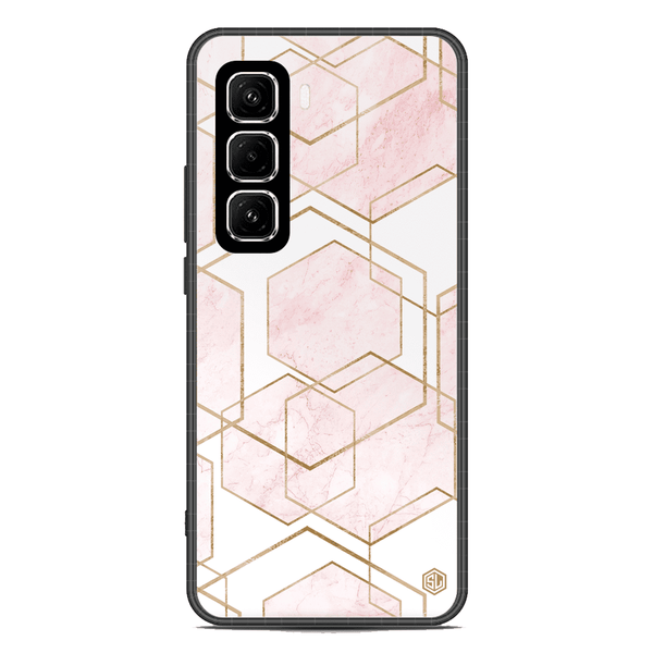 Stylish Marble Series Soft Phone Case - Metal Case - Design 3 - Infinix Hot 50 Pro