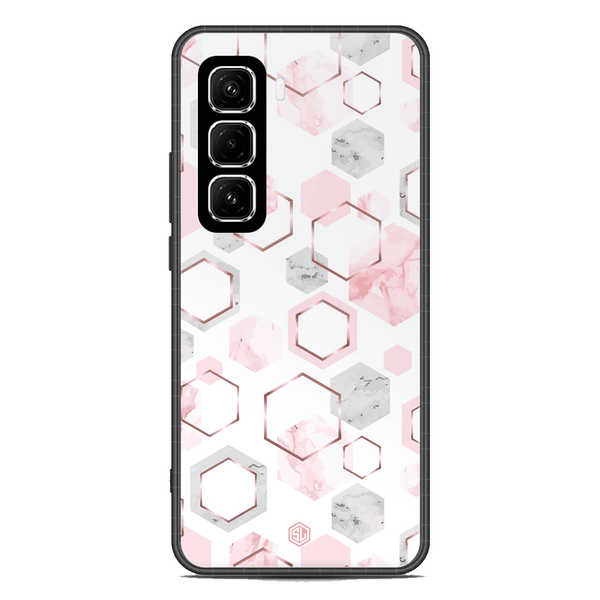 Stylish Marble Series Soft Phone Case - Metal Case - Design 4 - Infinix Hot 50 Pro