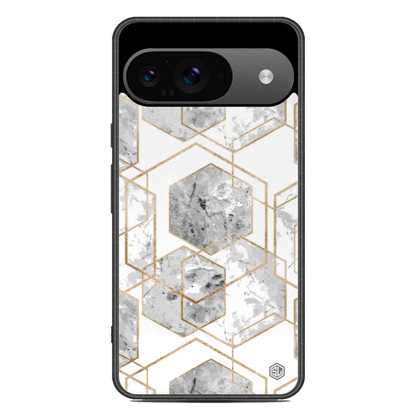 Stylish Marble Series Soft Phone Case - Metal Case - Design 2 - Google Pixel 9