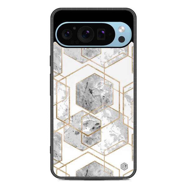 Stylish Marble Series Soft Phone Case - Metal Case - Design 2 - Google Pixel 9 Pro