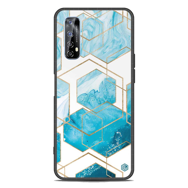 Stylish Marble Series Soft Phone Case - Metal Case - Design 1 - Realme 7