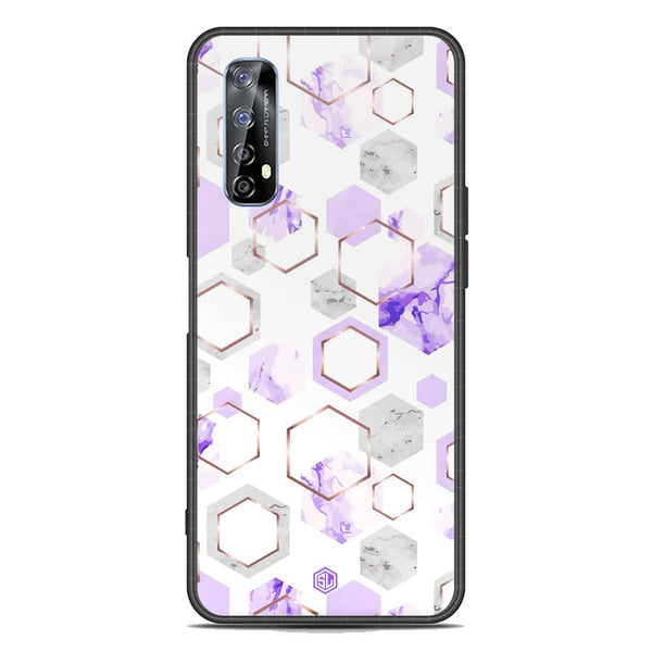 Stylish Marble Series Soft Phone Case - Metal Case - Design 5 - Realme 7