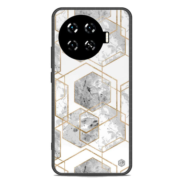 Stylish Marble Series Soft Phone Case - Metal Case - Design 2 - Tecno Spark 20 Pro Plus