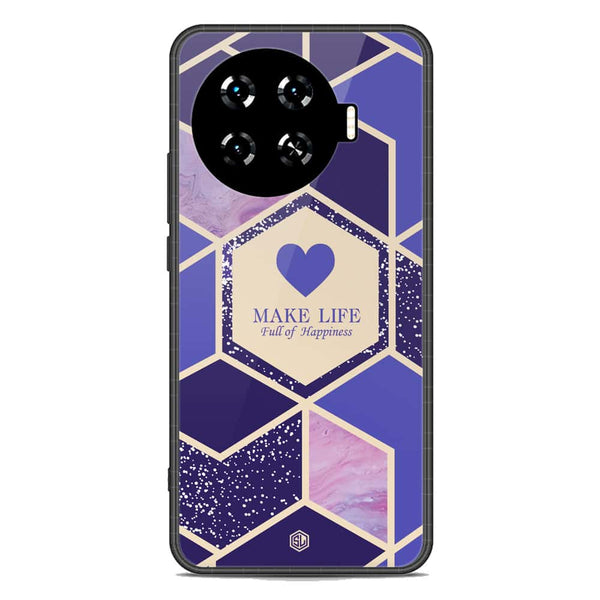 Happiness Series Soft Phone Case - Metal Case - Design 2 - Tecno Spark 20 Pro Plus