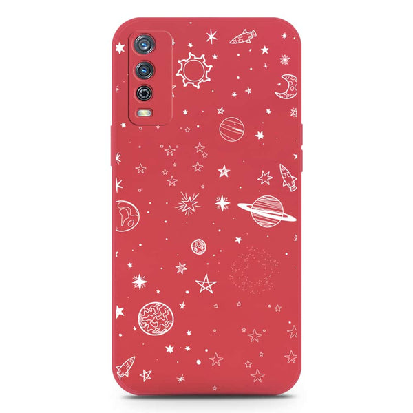 Stardust Dreams Design Soft Phone Case - Silica Gel Case - Dark Red - Vivo Y11s