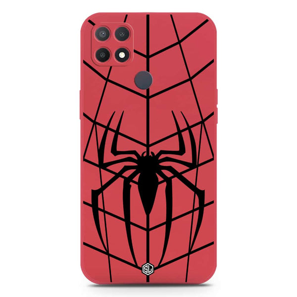 X-Spider Design Soft Phone Case - Silica Gel Case - Dark Red - Oppo A15s
