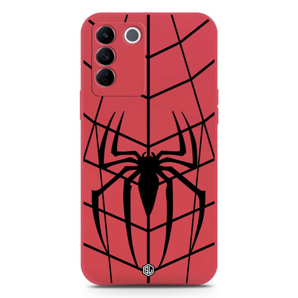 X-Spider Design Soft Phone Case - Silica Gel Case - Dark Red - Vivo S16e