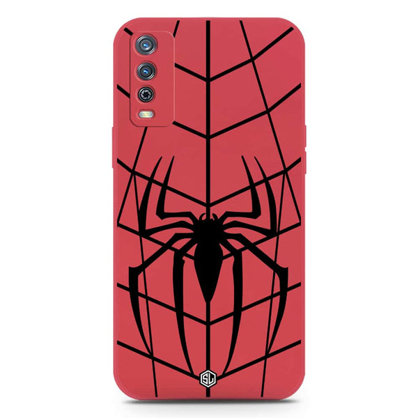 X-Spider Design Soft Phone Case - Silica Gel Case - Dark Red - Vivo Y11s