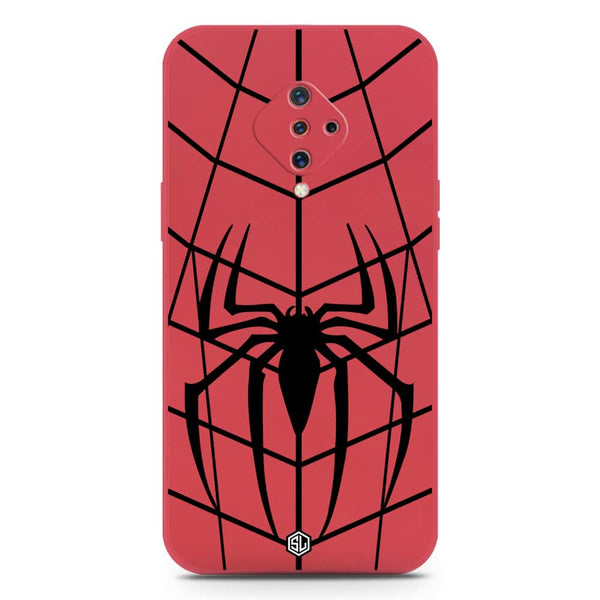 X-Spider Design Soft Phone Case - Silica Gel Case - Dark Red - Vivo Y9s