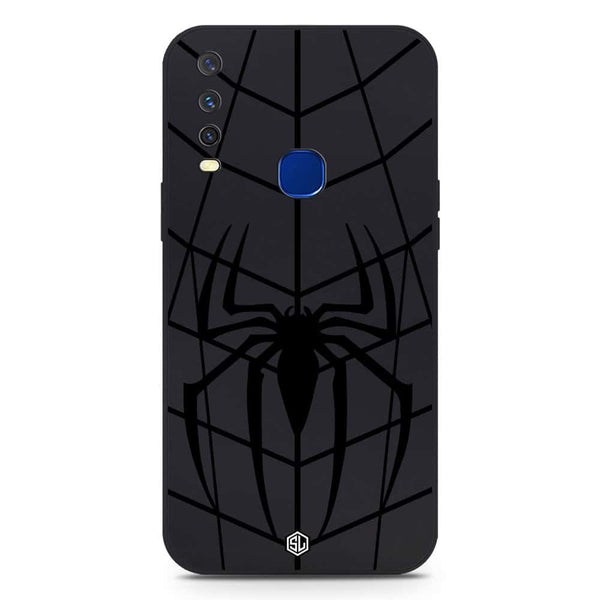 X-Spider Design Soft Phone Case - Silica Gel Case - Black - Vivo Y12a